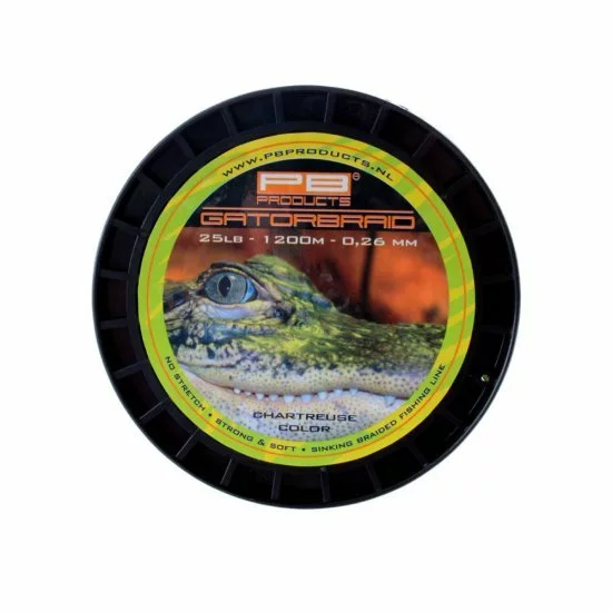 PB Products Gator Trenza 0.26mm 25lb 1200m Chartreuse 5 PB Products Gator Trenza 0.26mm 25lb 1200m Chartreuse - Imagen 3