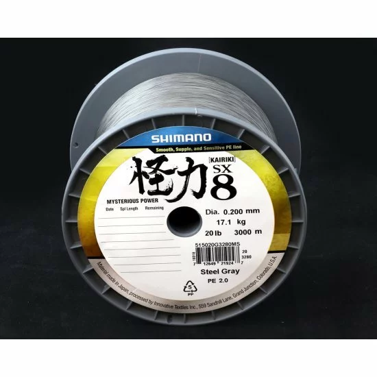 Shimano Line Kairiki 8 3000m 0.19mm 12.0kg Gris Acero 4 Shimano Line Kairiki 8 3000m 0.19mm 12.0kg Gris Acero - Imagen 2